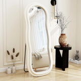 Modern Reflect Design Wall Mirror Full-Length Mirror Standing| Hanging Mirror for Bedroom - Dressing Room (White)
