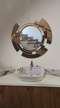 Copper Wall Mirror for Home Décor | Foyer Area | Hallway Entry | 36 x 36inch Round