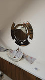 Copper Wall Mirror for Home Décor | Foyer Area | Hallway Entry | 36 x 36inch Round