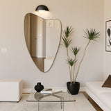 Asymmetrical Frameless Wall Mirror-Modern Asymmetric Mirror for Bathroom Vanity or Living Room 22x36 inch