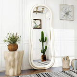 Modern Reflect Design Wall Mirror Full-Length Mirror Standing| Hanging Mirror for Bedroom - Dressing Room (White)