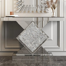 Bungalow Mercer Multi- Purpose Console Table - Elegant  Curved Design For Bedroom ,Living Room, and Bathroom With Diamond Mirror 47inch x 30Height x 14 Depth