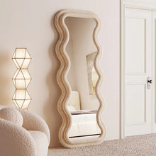 Modern Zigzag Design Wall Mirror Full-Length Mirror Standing| Hanging Mirror for Bedroom - Dressing Room 63''x24''inches (White)