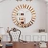 BUNGALOW MERCER Round Decorative Wall Mirror – Gold and Silver Beveled Frame – Luxury Modern Mirror for Home Décor (36x36inch)