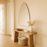 Asymmetrical Frameless Wall Mirror-Modern Asymmetric Mirror for Bathroom Vanity or Living Room 22x36 inch