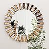 BUNGALOW MERCER Round Decorative Wall Mirror – Gold and Silver Beveled Frame – Luxury Modern Mirror for Home Décor (36x36inch)