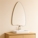 Asymmetrical Frameless Wall Mirror-Modern Asymmetric Mirror for Bathroom Vanity or Living Room 22x36 inch