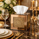 Golden Crystal Diamond Mirror Tissue Box