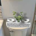 Crystal Diamond Bathroom Organiser Tray With Tissue Holder