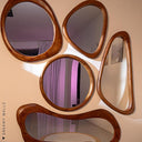 Round Asymmetric 3D Wall Mirror