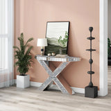 Multi- Purpose Console Table - Elegant X Shaped  Design For Bedroom ,Living Room, and Bathroom Table Top U curved Design