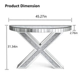 Multi- Purpose Console Table - Elegant X Shaped  Design For Bedroom ,Living Room, and Bathroom Table Top U curved Design