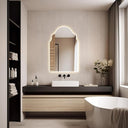 BUNGALOW MERCER - Arched LED Bathroom Mirror with Warm Backlight – Decorative Modern Wall Mirror for Elegant Interiors (60 X38cm)