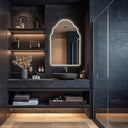 BUNGALOW MERCER - Arched LED Bathroom Mirror with Warm Backlight – Decorative Modern Wall Mirror for Elegant Interiors (60 X38cm)