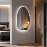 Asymmetrical Accent LED Wall Mirror with Back-lit Tripe LED Lights
