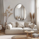 Asymmetrical Accent LED Wall Mirror with Back-lit Tripe LED Lights
