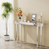 Velora Modern Mirrored Console Table – Glam Accent Table with Beveled Glass Finish for Living Room or Entryway 48Lx13Dx30H inch