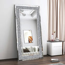 Flat Wall mirror For Décor Rectangular Wall Mirror  With Crystal modern Wall Decorative Mirror Full Length Mirror 70.8" X 33.5"