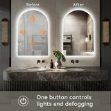 Chrystal LED Backlit Frameless Lighted Bathroom Vanity Mirror for Wall With Triple LED