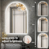 Chrystal LED Backlit Frameless Lighted Bathroom Vanity Mirror for Wall With Triple LED