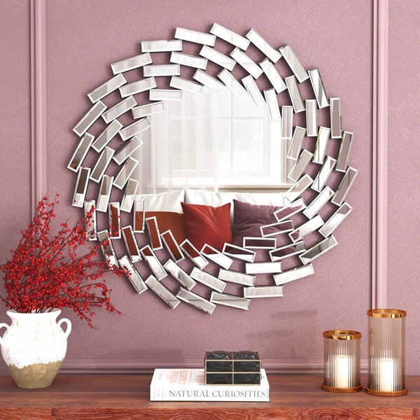 Prism Wall Mirror For Décor  Round Wall Mirror modern Wall Decorative Mirror For Living Room ,Bedroom, Entryway