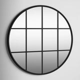 Decorative Window Design Round Metal Wall Mirror - Perfect For Bedrom And Living room Décor