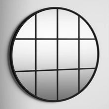 Decorative Window Design Round Metal Wall Mirror - Perfect For Bedrom And Living room Décor