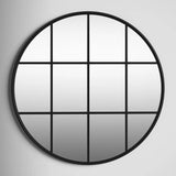 Decorative Window Design Round Metal Wall Mirror - Perfect For Bedrom And Living room Décor