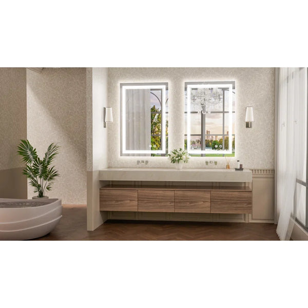 Bungalow Mercer - LED Lighted Bathroom Vanity Mirror 3 Color Dimmable Light &amp;  Anti-fog Wall Mirror
