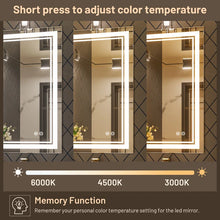 Bungalow Mercer - LED Lighted Bathroom Vanity Mirror 3 Color Dimmable Light &  Anti-fog Wall Mirror