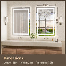 Bungalow Mercer - LED Lighted Bathroom Vanity Mirror 3 Color Dimmable Light &  Anti-fog Wall Mirror