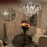 Oplaluxe Mirrored Console Table & Wall Mirror Set – Modern Geometric Design, Silver Finish