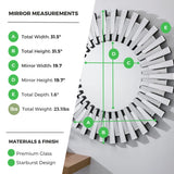 Modern & Contemporary Round Beveled Wall Mirror Silver Mirror