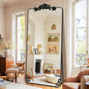 Ornately Carved Domed Full Length Mirror