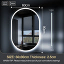 Zelora Led Mirror Three Color Dimmable Light, Defogger