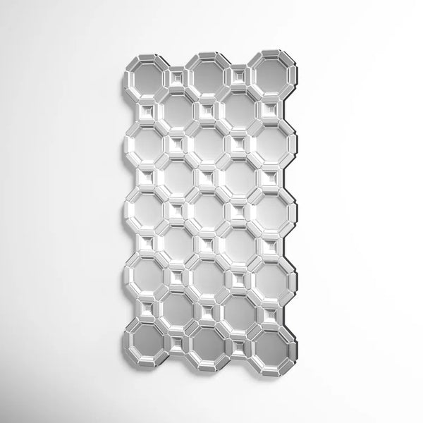 3D Geometric Wall Mirror - Modern Décor For Bedroom And Living Room 75x43inch