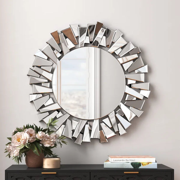 3d Art Wall Mirror For Décor  Round Wall Mirror &amp; modern Wall Decorative Mirror For Living Room ,Bedroom, Entryway 36inch