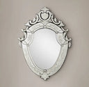 Rococo Etched Shield Venetian Mirror