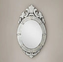 Rococo Etched Oval Venetian Mirror