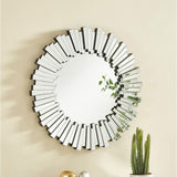 Modern Flat 3D Art Accent Wall Mirror with Engineered
