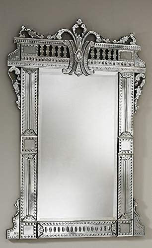 Bungalow Mercer - Large Etched Designer Wall Mirror | 36x60 Inch Venetian Frame for Entryway, Living Room &amp; More