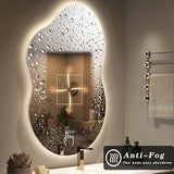 BUNGALOW MERCER – Irregular LED Vanity Mirror | Dimmable Backlit Light with Anti-Fog & Smart Memory Function for Modern Bathrooms