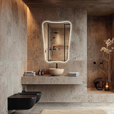 Bungalow Mercer – Unique Asymmetrical LED Wall Mirror with Elegant Soft Backlighting for Dressing & Bathroom Spaces
