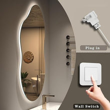 BUNGALOW MERCER – Irregular LED Vanity Mirror | Dimmable Backlit Light with Anti-Fog & Smart Memory Function for Modern Bathrooms