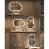 BUNGALOW MERCER – Irregular LED Vanity Mirror | Dimmable Backlit Light with Anti-Fog & Smart Memory Function for Modern Bathrooms