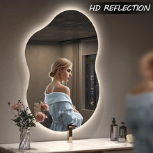 BUNGALOW MERCER – Irregular LED Vanity Mirror | Dimmable Backlit Light with Anti-Fog & Smart Memory Function for Modern Bathrooms