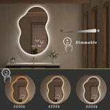 BUNGALOW MERCER – Irregular LED Vanity Mirror | Dimmable Backlit Light with Anti-Fog & Smart Memory Function for Modern Bathrooms