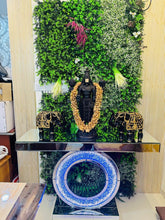 O Shaped Mirror Console Table with Crystal Led Light, Foyer, Hallway Entry Home Décor, Handicrafts Mirror Table for Living Room, Mirror Glass Table for Room (48 W x 15 D x 32 Inch)