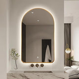 BUNGALOW MERCER Modern LED Arch Mirror – Aluminum Frame, Wall-Mounted Vanity Mirror with Touch Sensor & Backlit Light