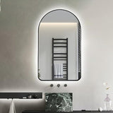 BUNGALOW MERCER – Modern LED Arch Mirror | Aluminum Frame, Wall-Mounted Vanity Mirror with Touch Sensor & Backlit Light